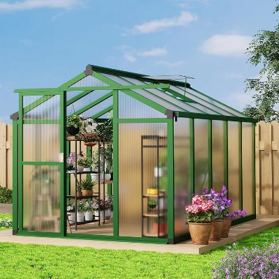 Garvee Greenhouse For Outdoors, Polycarbonate Greenhouse With Quick Setup Structure And Roof Vent, Aluminum Greenhouses Heavy Duty For Garden, Lawn 8 Garvee Greenhouse For Outdoors, Polycarbonate Greenhouse With Quick Setup Structure And Roof Vent, Aluminum Greenhouses Heavy Duty For Garden, Lawn - Image 8