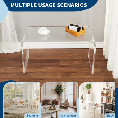 2025 New Update Acrylic Coffee Table, U-Shaped Clear Acrylic End Table 4 2025 New Update Acrylic Coffee Table, U-Shaped Clear Acrylic End Table - Image 4