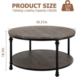 Whizmax Round Coffee Table For Living Room Rustic Center Table With Storage Shelf 15 Whizmax Round Coffee Table For Living Room Rustic Center Table With Storage Shelf -Garvee Sales GUEST e6f2a354 2913 4b5e 999c 10762f9831e5
