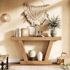 63" Console Table, 2-Tier Farmhouse Narrow Entryway Table , Sofa Table, Console Tables For Entryway -Garvee Sales GUEST e71ee059 4030 43dc 8a4e 618bb8efd411