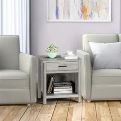 Garvee Farmhouse Gray Nightstand With Drawer And Storage Shelf For Bedroom Living Room 10 Garvee Farmhouse Gray Nightstand With Drawer And Storage Shelf For Bedroom Living Room -Garvee Sales GUEST e72d5805 9148 4529 ace4 fcbeaa6ea0a9