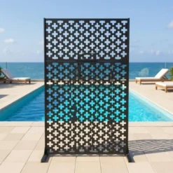 Metal Privacy Screen Outdoor 71"x47", Freestanding Decorative Privacy Fence Panel For Patio, Balcony, Deck, Garden, Indoor, Black Traditional 10 Metal Privacy Screen Outdoor 71"x47", Freestanding Decorative Privacy Fence Panel For Patio, Balcony, Deck, Garden, Indoor, Black Traditional -Garvee Sales GUEST e7e7aa83 2ec1 448b be79 73815de32840