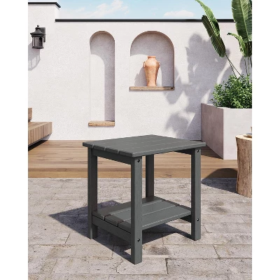 Sturdy 2-Tier HDPE Adirondack Side Table - Weather Resistant For Patio, Poolside, Porch - Indoor/Outdoor 8 Sturdy 2-Tier HDPE Adirondack Side Table - Weather Resistant For Patio, Poolside, Porch - Indoor/Outdoor - Image 8