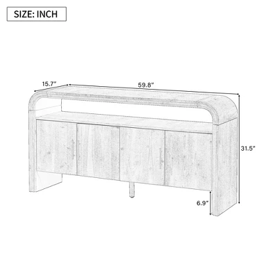 59" Entryway Console Table With Storage, Wooden Sideboard Buffet Cabinet, Behind Couch Table, Sofa Foyer Table For Entryway Hallway Living Room 2 59" Entryway Console Table With Storage, Wooden Sideboard Buffet Cabinet, Behind Couch Table, Sofa Foyer Table For Entryway Hallway Living Room - Image 2
