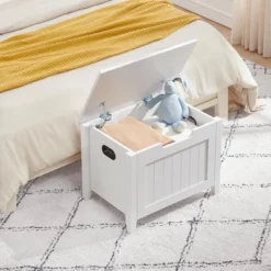 Whizmax Storage Bench - Entryway Shoe Bench With Seat Cushion & 2 Safety Hinges, Multi-Use Chest For Living Room, Bedroom, White 16 Whizmax Storage Bench - Entryway Shoe Bench With Seat Cushion & 2 Safety Hinges, Multi-Use Chest For Living Room, Bedroom, White -Garvee Sales GUEST e9f2c2a8 99ea 46de 9e84 cef9db18727f