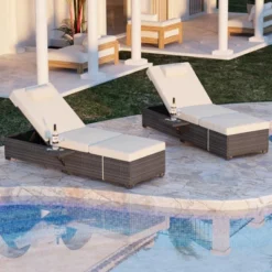Garvee Outdoor Chaise Lounge Chairs, Set Of 2 Wicker Patio Reclining Chairs With Adjustable Backrest, Rattan Lounger For Pool 17 Garvee Outdoor Chaise Lounge Chairs, Set Of 2 Wicker Patio Reclining Chairs With Adjustable Backrest, Rattan Lounger For Pool -Garvee Sales GUEST ea0735dd 7a55 4eb7 8a70 26ecf1000166