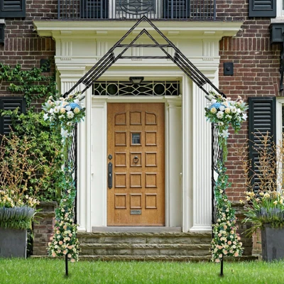 Steel Garden Arch Arbor Trellis 7.87x3.93Ft Metal Outdoor Patio Arch For Climbing Plants, Wedding, Yard, Garden Decor, Weather-Resistant 5 Steel Garden Arch Arbor Trellis 7.87x3.93Ft Metal Outdoor Patio Arch For Climbing Plants, Wedding, Yard, Garden Decor, Weather-Resistant - Image 5