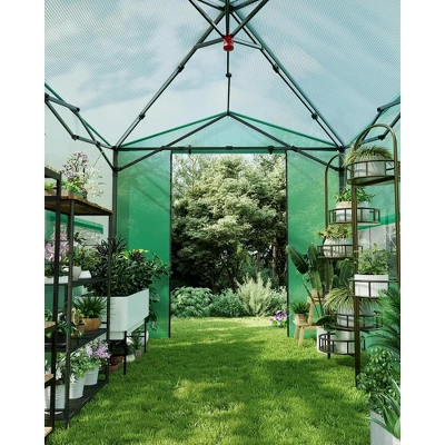 Portable Greenhouse, Instant Pop-Up Plant Gardening Green House Canopy, Outdoor Grow Tent With Zippered Doors, Roll-Up Side Windows 6 Portable Greenhouse, Instant Pop-Up Plant Gardening Green House Canopy, Outdoor Grow Tent With Zippered Doors, Roll-Up Side Windows - Image 6