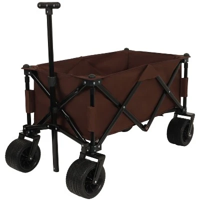 Utility Park Garden Cart, Folding Camping Trolley, Outdoor Picnic Beach Wagon, Brown 1 Utility Park Garden Cart, Folding Camping Trolley, Outdoor Picnic Beach Wagon, Brown