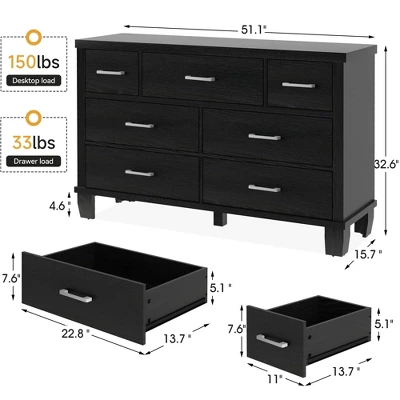 Whizmax Dresser For Bedroom With 7 Drawers, Modern Chest Of Drawers Closet With Metal Handle, Wooden Dresser Organizer, For Bedroom, Living Room 1 Whizmax Dresser For Bedroom With 7 Drawers, Modern Chest Of Drawers Closet With Metal Handle, Wooden Dresser Organizer, For Bedroom, Living Room