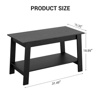 2-Tier Industrial Coffee Table With Storage Shelf For Small Apartment Living Room 1 2-Tier Industrial Coffee Table With Storage Shelf For Small Apartment Living Room