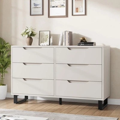 47.2" Freestanding Vertical Dresser Cabinet With 6 Drawer And Storage, Wooden Closet Storage Chest For Living Room, Hallway, Entryway, Bedroom 8 47.2" Freestanding Vertical Dresser Cabinet With 6 Drawer And Storage, Wooden Closet Storage Chest For Living Room, Hallway, Entryway, Bedroom - Image 8
