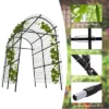 Garden Arch Trellis 7.2ft Extra Tall Metal Arbor For Climbing Plants, Outdoor Vegetable & Flower Support, Includes Clips & Netting