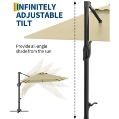 10ft Large Cantilever Patio Umbrella - 360° Rotating, Aluminum Outdoor Shade For Garden, Deck, Pool 13 10ft Large Cantilever Patio Umbrella - 360° Rotating, Aluminum Outdoor Shade For Garden, Deck, Pool -Garvee Sales GUEST ecdb0510 725b 4f78 bb47 3d467e2ea5ca