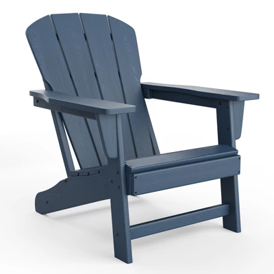 Outdoor Adirondack Chair - HDPE, With Wide Armrests & Slatted Back, All-Weather For Patio & Pool, Ergonomic Backrest 11 Outdoor Adirondack Chair - HDPE, With Wide Armrests & Slatted Back, All-Weather For Patio & Pool, Ergonomic Backrest - Image 11