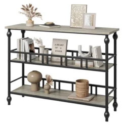 Garvee 43" Console Table, 3-Tier Entryway Narrow Sofa Table With Shelves, Side Tables For Living Room, Hallway, Bedroom -Garvee Sales GUEST ed792066 6df3 4348 bd2d 4787adf2e509