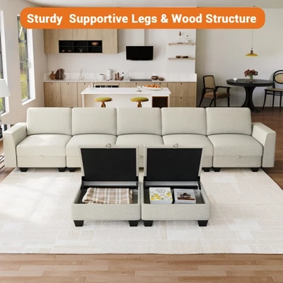 140"Sectional Couch For Living Room, Oversized Modular Sectional Sofa, U Shaped Modular Couch With Storage 3 140"Sectional Couch For Living Room, Oversized Modular Sectional Sofa, U Shaped Modular Couch With Storage - Image 3