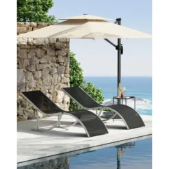 Patio Lounge Chairs Set Of 2 - S-Shaped Ergonomic Design, Textilene Fabric, Aluminum Chaise Lounge For Pool, Beach, Garden 14 Patio Lounge Chairs Set Of 2 - S-Shaped Ergonomic Design, Textilene Fabric, Aluminum Chaise Lounge For Pool, Beach, Garden -Garvee Sales GUEST ee7248af 2de0 4526 afcd 6a225da1f915