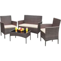 Garvee Patio Furniture Set 4 Pieces Outdoor Rattan Chair Wicker Sofa Garden Conversation Bistro Sets For Yard,Pool Or Backyard 5 Garvee Patio Furniture Set 4 Pieces Outdoor Rattan Chair Wicker Sofa Garden Conversation Bistro Sets For Yard,Pool Or Backyard -Garvee Sales GUEST eeba21c3 4133 42ce 8467 cbe9efc859d2
