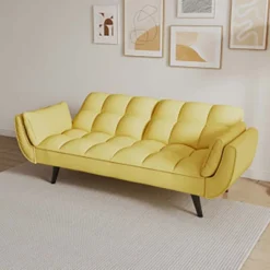 Living Room Sofa, 57" Sofa Couch With Two Armrests Throw Pillow, Tufted Seat Cushion,Comfortable Fit Sofa For Apartment Bedroom Small Space