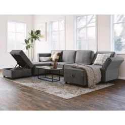 Chenille Reversible Sectional Sofa, 9-Seater Modular Sectional Sofa, U-Shape Modular Couch Storage Seats Ottomans With Chaise 20 Chenille Reversible Sectional Sofa, 9-Seater Modular Sectional Sofa, U-Shape Modular Couch Storage Seats Ottomans With Chaise -Garvee Sales GUEST eef6d6f1 db05 4685 aa91 38a711189b8d