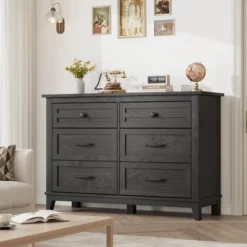 Garvee 6 Dresser For Bedroom, 47.2" Wide Drawer Dresser With Storage Freestanding, Wooden Closet Storage Chest For Living Room, Bedroom -Garvee Sales GUEST ef69c569 ad78 46d1 8bd0 b9a603b013b8