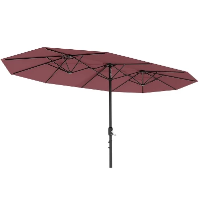 13ft Double-Sided Patio Umbrella With Crank Lift, UPF 50+, All-Weather, (Without Base) 7 13ft Double-Sided Patio Umbrella With Crank Lift, UPF 50+, All-Weather, (Without Base) - Image 7
