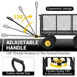 Heavy Duty 1100 LBS Steel Garden Cart, 3 In 1 Pullable Garden Wagon, Folding Utility Wagon W/Removable Sides & 10" Wheels For Farm, Yard 9 Heavy Duty 1100 LBS Steel Garden Cart, 3 In 1 Pullable Garden Wagon, Folding Utility Wagon W/Removable Sides & 10" Wheels For Farm, Yard -Garvee Sales GUEST f072316b 96e6 43ad 85c6 e5304c1854c7