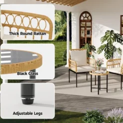 Wicker Patio Bistro Sets Outdoor Conversation Sets With Side Table And Rattan Chairs, Patio Furniture Set For Apartment, Backyard, Porch 14 Wicker Patio Bistro Sets Outdoor Conversation Sets With Side Table And Rattan Chairs, Patio Furniture Set For Apartment, Backyard, Porch -Garvee Sales GUEST f078b049 8ac4 4b81 9f5d eab3c2dc3ca0