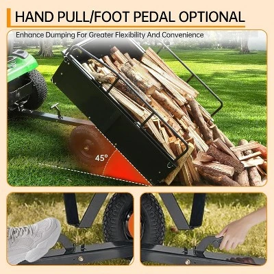 750Lb Heavy Duty Utility Trailer W/Removable Sides, 15 Cu.Ft ATV/Garden Dump Cart, Pneumatic Tires For Lawn Mowers, Tractors, Farm (Black/Yellow) 5 750Lb Heavy Duty Utility Trailer W/Removable Sides, 15 Cu.Ft ATV/Garden Dump Cart, Pneumatic Tires For Lawn Mowers, Tractors, Farm (Black/Yellow) - Image 5