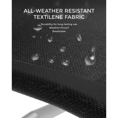 Set Of 2 Beach Chaise Lounges - Aluminum Pool Lounge Chairs Adjustable Backrest For Patio, Backyard, Vacation Home, Black 4 Set Of 2 Beach Chaise Lounges - Aluminum Pool Lounge Chairs Adjustable Backrest For Patio, Backyard, Vacation Home, Black - Image 4