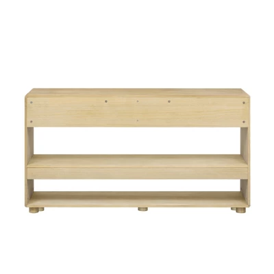 58" Entryway Console Table With 2 Drawers, 3 Tier Narrow Long Sofa Table, Behind Couch Console Table For Living Room Foyer And Hallway 7 58" Entryway Console Table With 2 Drawers, 3 Tier Narrow Long Sofa Table, Behind Couch Console Table For Living Room Foyer And Hallway - Image 7