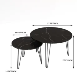 Round Nesting Coffee Table Set Of 2, Circular Nesting End Table Set, Round Marble Tabletop, And Sturdy Metal Base For Living Room, Bedroom 7 Round Nesting Coffee Table Set Of 2, Circular Nesting End Table Set, Round Marble Tabletop, And Sturdy Metal Base For Living Room, Bedroom -Garvee Sales GUEST f1423499 e538 4163 8565 bf92c25aee36