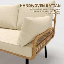 3-Piece Outdoor Sectional Sofa Set, L-Shaped Waterproof Wicker Furniture With Cushions & Glass Side Table For Porch, Pool Or Backyard 10 3-Piece Outdoor Sectional Sofa Set, L-Shaped Waterproof Wicker Furniture With Cushions & Glass Side Table For Porch, Pool Or Backyard -Garvee Sales GUEST f14e9e43 8d9f 4212 84e0 c4ea072d0711 2