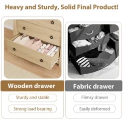 Garvee Natural 3 Drawer Dresser, Mid-Century Nightstand 3 Chest Of Drawer With Curved Leg Bedside End Table For Living Room Bedroom Entryway Nursery -Garvee Sales GUEST f163ec97 8bc2 42ad b8e0 42ea1f6649aa