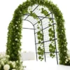 Garden Arch Trellis 7.5FT Extra Tall Metal Arbor, Outdoor Pergola For Climbing Plants, Wedding, Party & Garden Décor, Matte Black