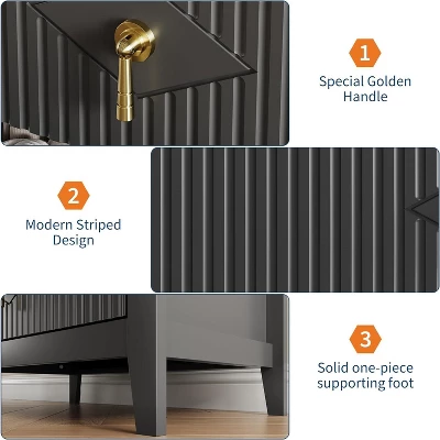 Modern Fluted Dresser, 3/5/6/7 Drawer Wood Dresser For Bedroom, Modern Chest Of Drawers, Storage Organizer Cabinet For Living Room, Entryway 4 Modern Fluted Dresser, 3/5/6/7 Drawer Wood Dresser For Bedroom, Modern Chest Of Drawers, Storage Organizer Cabinet For Living Room, Entryway - Image 4