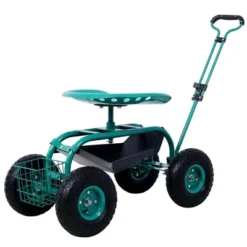 Rolling Garden Cart With 4 Wheels Tool Tray Basket Adjustable Height 360-degree Swivel Heavy-duty Frame Easy Assembly Garden Scooter Gardening -Garvee Sales GUEST f2d3efb2 b40b 48cb 8f4f d5eca2b76831