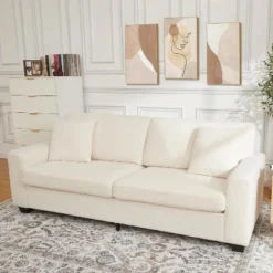 83" Modern 3-Seater Sofa, Deep Seat Couch With Wide Armrest, Removable Washable Cushion Cover, Boucle Fabric, Cozy Couch For Living Room Or Apartment 11 83" Modern 3-Seater Sofa, Deep Seat Couch With Wide Armrest, Removable Washable Cushion Cover, Boucle Fabric, Cozy Couch For Living Room Or Apartment -Garvee Sales GUEST f3111813 c3af 43a0 ae96 c6a754ca31f6