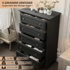 Garvee 5 Drawer Dresser For Bedroom, 48" Tall Wood Dresser & Chests Of Drawers, Modern TV Stand Chest Organizer For Living Room 11 Garvee 5 Drawer Dresser For Bedroom, 48" Tall Wood Dresser & Chests Of Drawers, Modern TV Stand Chest Organizer For Living Room -Garvee Sales GUEST f3a79dc8 225b 4961 b85a 53820a10b423