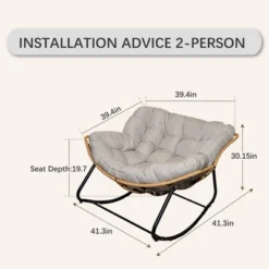 Outdoor Rocking Chair, Patio Egg Rocking Chair, Indoor Passant Chair, Rattan Wicker Lounge Chair, Modern Royal Chair For Bedroom, Living Room, Beige 12 Outdoor Rocking Chair, Patio Egg Rocking Chair, Indoor Passant Chair, Rattan Wicker Lounge Chair, Modern Royal Chair For Bedroom, Living Room, Beige -Garvee Sales GUEST f3b6cfc8 de4c 4604 86e1 45a1766b6780
