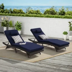 Outdoor Chaise Lounge Chair Set Of 2, Wicker Reclining Lounge With Adjustable Backrest & Cushion, Sunbathing Chair For Patio Pool Garden 16 Outdoor Chaise Lounge Chair Set Of 2, Wicker Reclining Lounge With Adjustable Backrest & Cushion, Sunbathing Chair For Patio Pool Garden -Garvee Sales GUEST f3cd0ced 0c0c 405b a133 0cbd3db68774