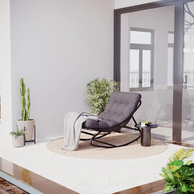 Garvee Outdoor Rocking Chairs, Comfortable Lounging Chair With Removable Cushions, Sturdy Metal Frame, Padded Seat For Patio, Garden & Living Room 9 Garvee Outdoor Rocking Chairs, Comfortable Lounging Chair With Removable Cushions, Sturdy Metal Frame, Padded Seat For Patio, Garden & Living Room - Image 9