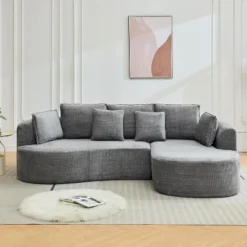 106'' Curved Modular Sectional Sofa With Chaise & Sleeper, Chenille Fabric, No Assembly For Living Room/Apartment/Bedroom -Garvee Sales GUEST f44e445b e5a9 4c27 b734 0a65bcfc7705