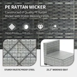 Garvee 7-Piece Patio Furniture Set, Wicker Sectional Outdoor Sofa With Cushions, Modular Rattan Conversation Set For Garden, Porch, Or Balcony -Garvee Sales GUEST f47f8215 ec54 4563 964e 921807fb1d78