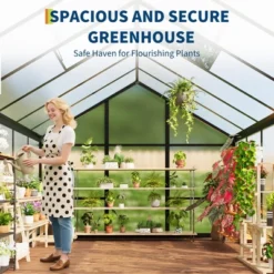 Garvee Walk-In Greenhouse With Polycarbonate Panels, Aluminum Frame, Quick Setup, Roof Vent, Outdoor Garden Greenhouse 16 Garvee Walk-In Greenhouse With Polycarbonate Panels, Aluminum Frame, Quick Setup, Roof Vent, Outdoor Garden Greenhouse -Garvee Sales GUEST f54fd911 c2fe 438b 92c7 9ae22cd30127