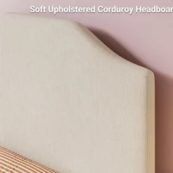 Twin Bed Frames, Corduroy Upholstered Twin Size Bed Frame Platform With Adjustable Headboard, Cute Velvet Twin Bed, Strong Wooden Slats -Garvee Sales GUEST f57ce22d 7c58 4920 a483 b161a7500b78