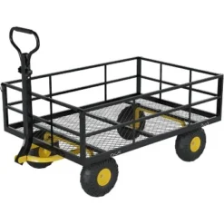 Heavy Duty Garden Wagon Cart With 10" All-Terrain Tires, 2-in-1 Convertible Steel Utility Cart Removable Mesh Sides, 180° Swivel Handle For Yard/Lawn 13 Heavy Duty Garden Wagon Cart With 10" All-Terrain Tires, 2-in-1 Convertible Steel Utility Cart Removable Mesh Sides, 180° Swivel Handle For Yard/Lawn -Garvee Sales GUEST f593db3b 3c5f 4681 ad4b 9161ddd92fc0
