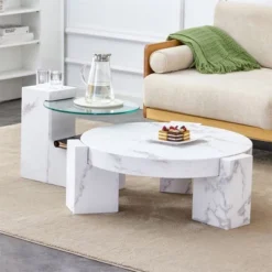 Modern Coffee Tables Set Of 2, Coffee Table With Detachable Nightstand, Accent Center Table With Glass Top Side Table For Bedroom Office 22 Modern Coffee Tables Set Of 2, Coffee Table With Detachable Nightstand, Accent Center Table With Glass Top Side Table For Bedroom Office -Garvee Sales GUEST f5c37891 5d21 447d a668 0b72b027a7c9