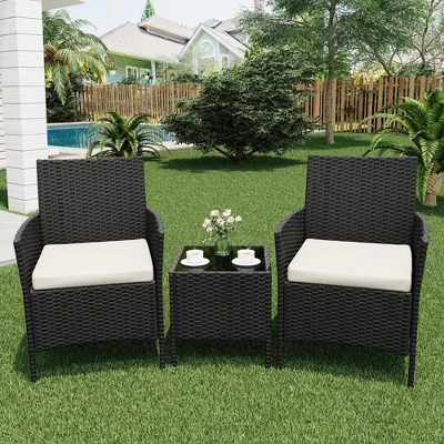 Patio Furniture Set 3 Pieces,Outdoor Patio Conversation Sets, PE Rattan Wicker Furniture Sets With 2 Chairs 11 Patio Furniture Set 3 Pieces,Outdoor Patio Conversation Sets, PE Rattan Wicker Furniture Sets With 2 Chairs - Image 11